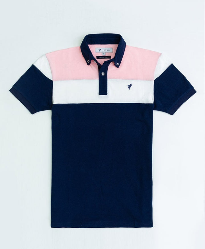 Pink and Navy Polo