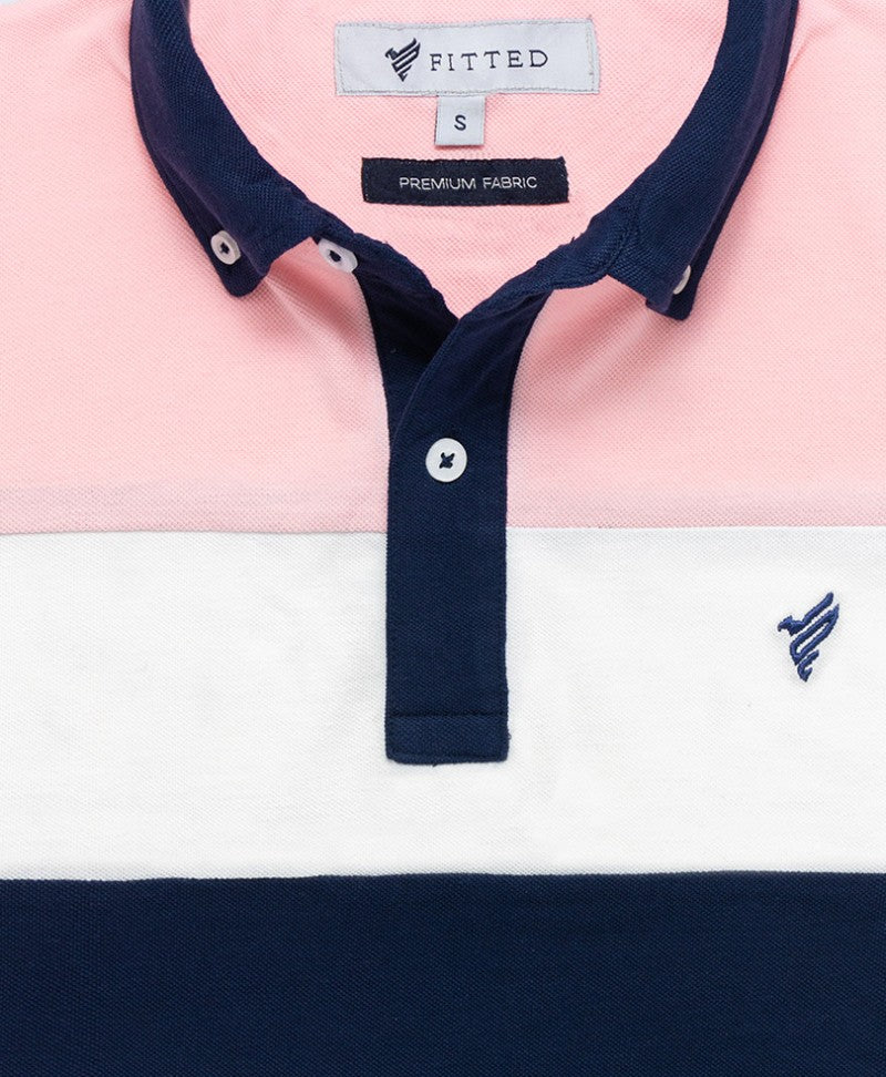 Pink and Navy Polo