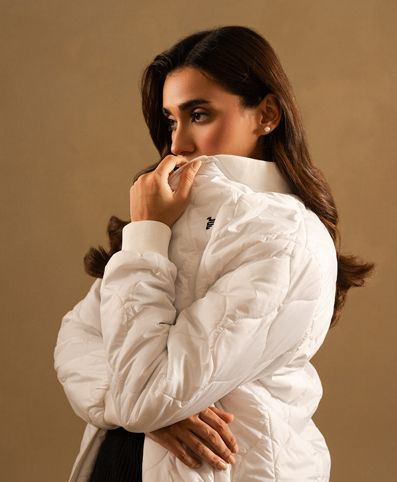 White Diamond Quilted Jacket (Women)