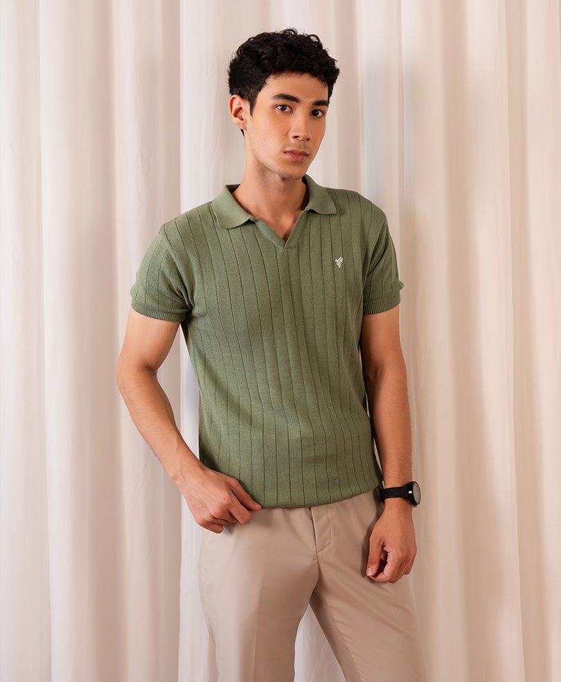 Olive Knitted POLO