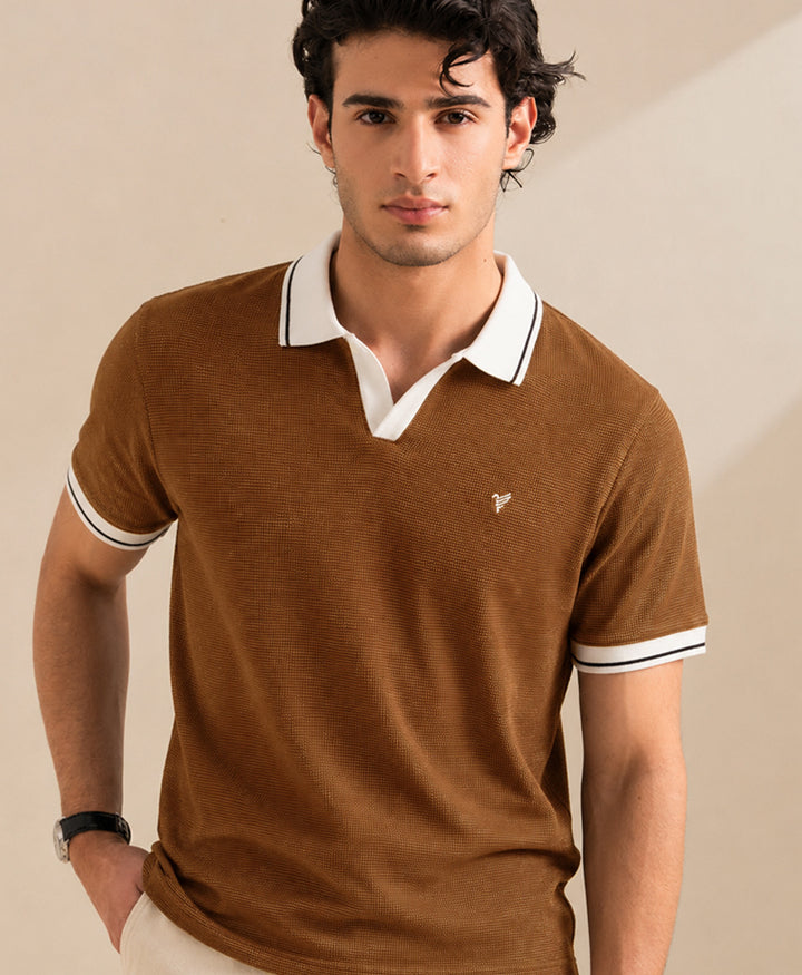 Sailor Coffee Waffle Knit POLO