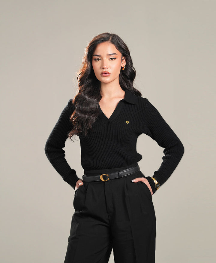 Black POLO Sweater (Women)