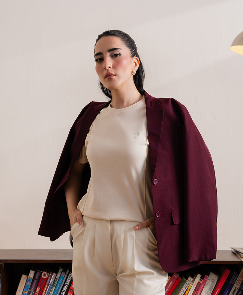Maroon Tailored Blazer (Women)