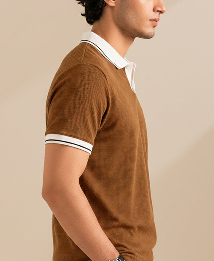 Sailor Coffee Waffle Knit POLO