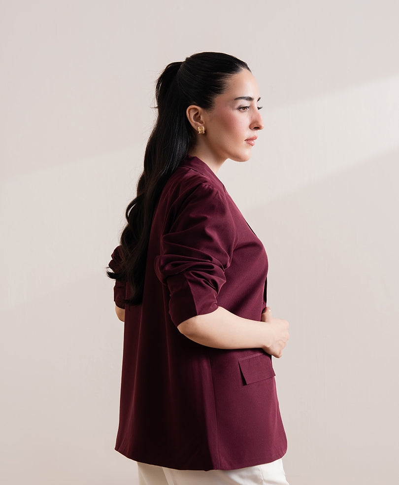 Maroon Tailored Blazer (Women)