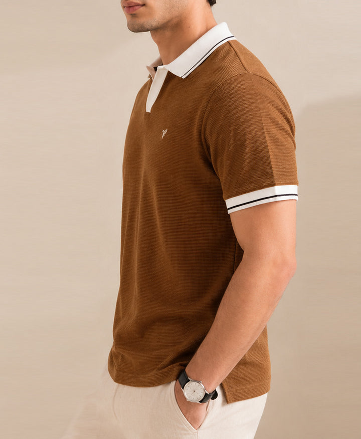 Sailor Coffee Waffle Knit POLO