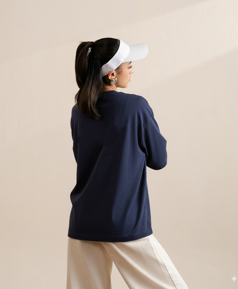 Navy Relaxed fit Crew (Women)