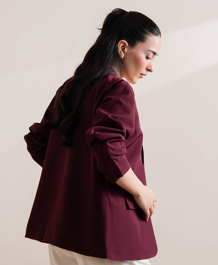 Maroon Tailored Blazer (Women)