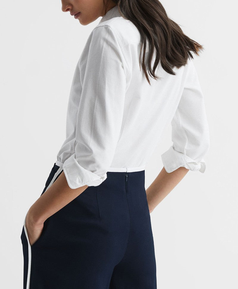 White Oxford Shirt - Navy (Women)