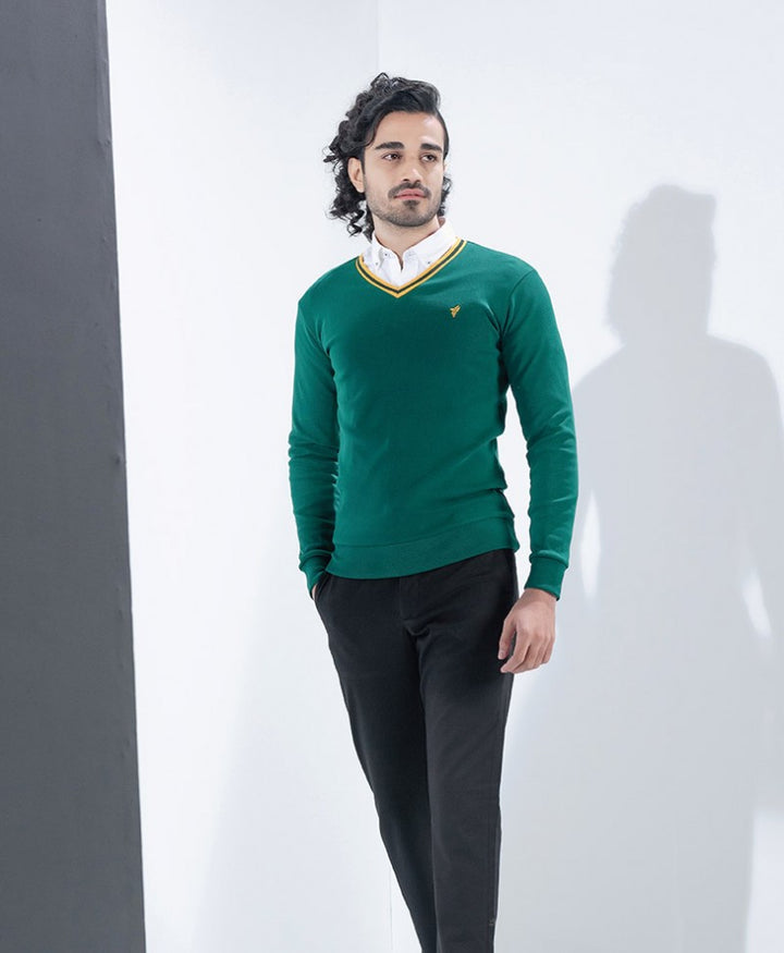 Green V Neck Sweater