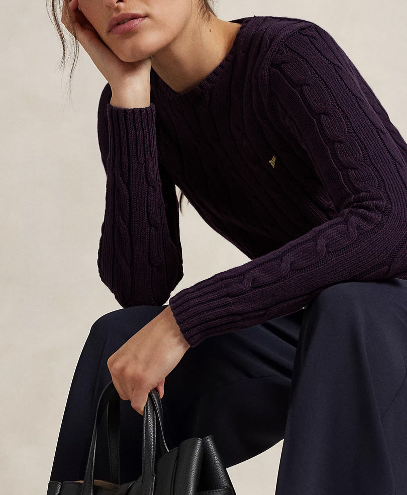 Dk Purple Cable Knit Sweater (Women)