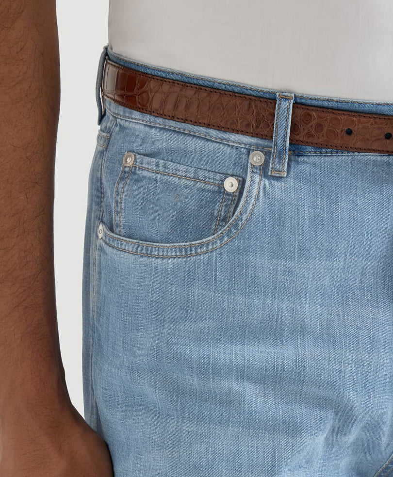 Lt Blue Regular Straight Fit Jeans