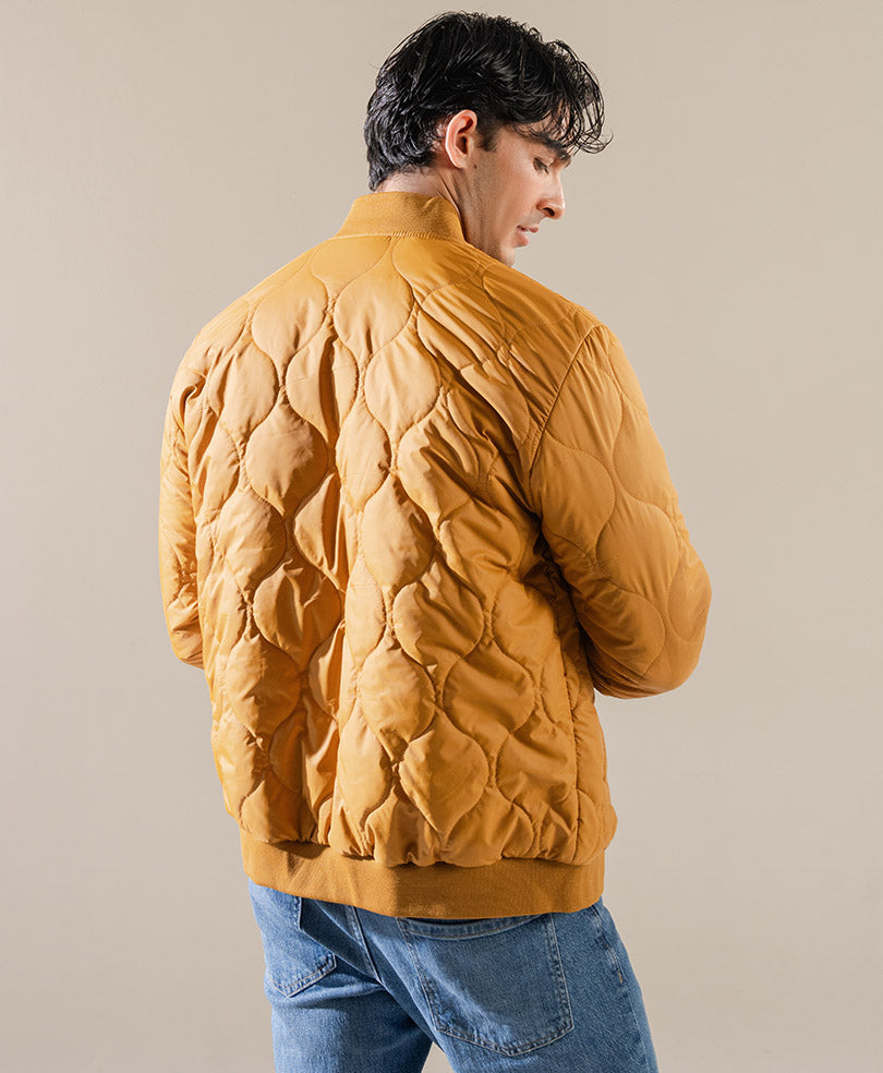 Diamond Quilted Mustard Jacket