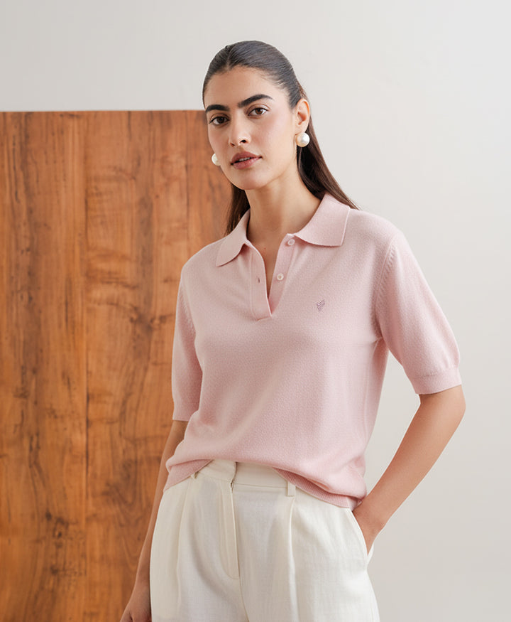 Pink knit POLO (Women)
