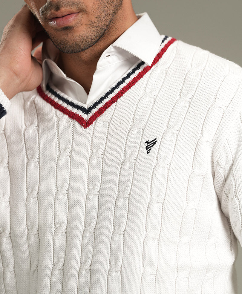 Classic White Cricket Sweater