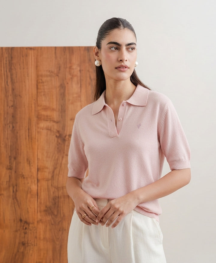 Pink knit POLO (Women)