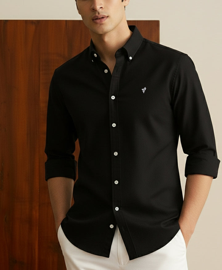 Black Button Down Shirt (Slim / Modern Fit)