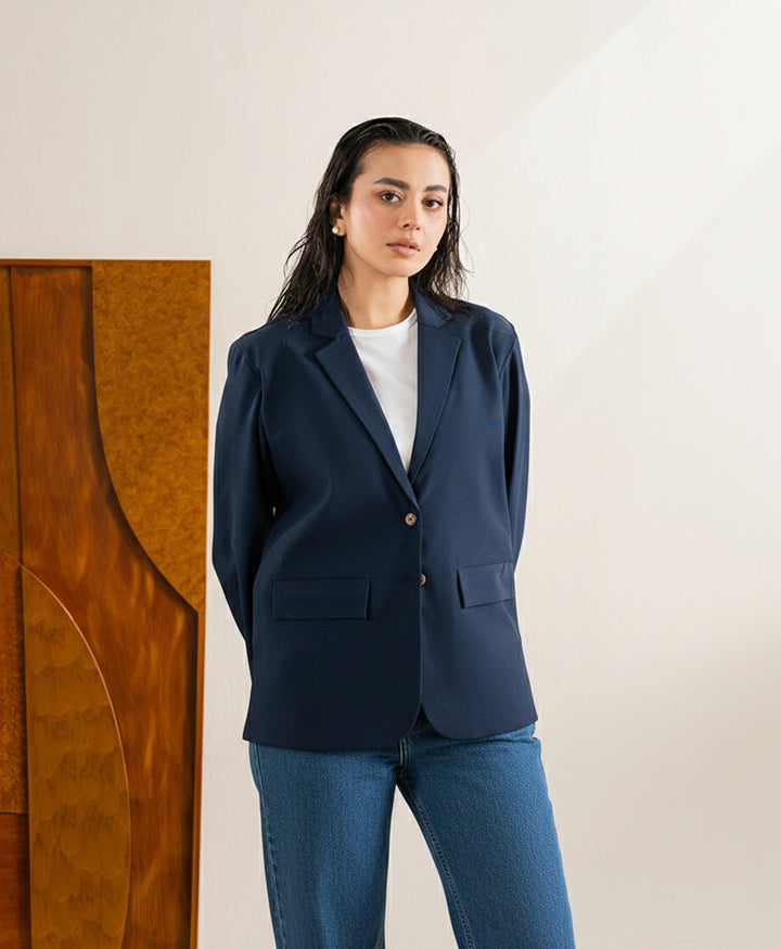 Navy Tailored Blazer (Women)