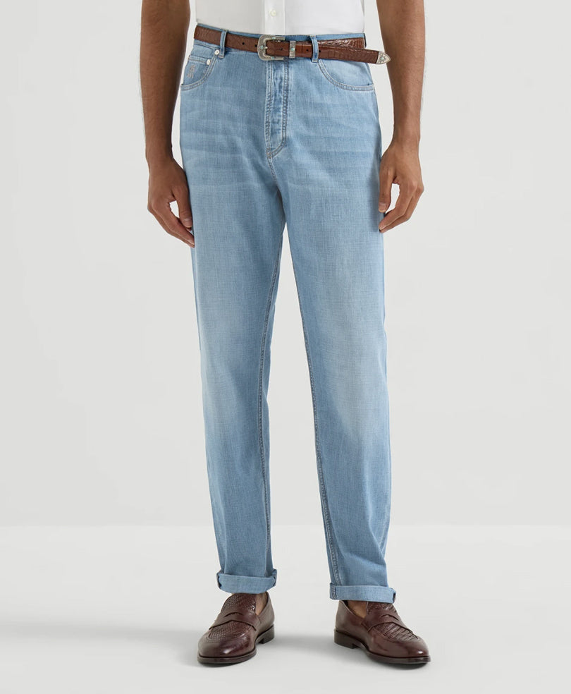 Lt Blue Regular Straight Fit Jeans