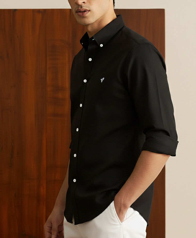 Black Button Down Shirt (Slim / Modern Fit)