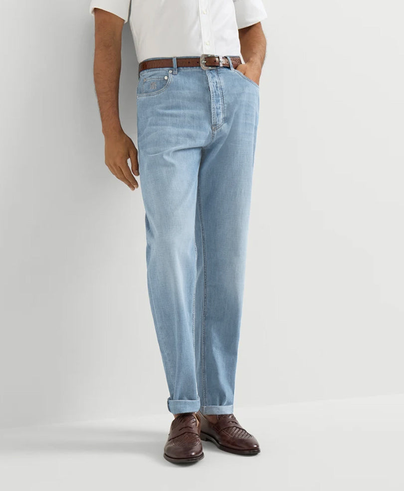 Lt Blue Regular Straight Fit Jeans