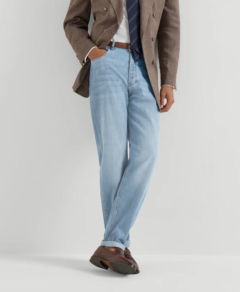 Lt Blue Regular Straight Fit Jeans