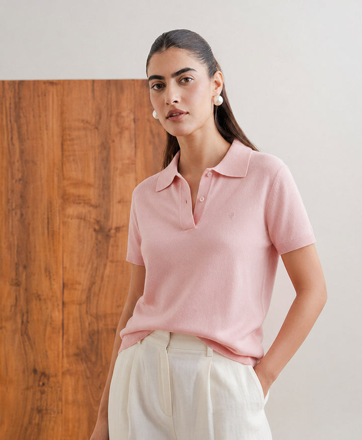 Pink knit POLO (Women)