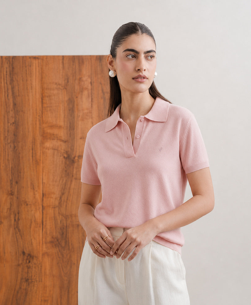 Pink knit POLO (Women)