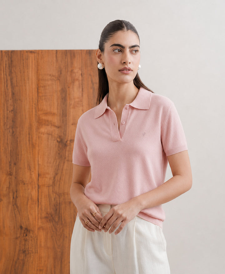 Pink knit POLO (Women)