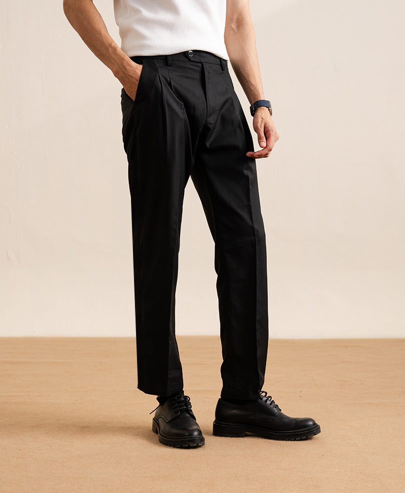 Black Dual Side Tab Ghurka Pants