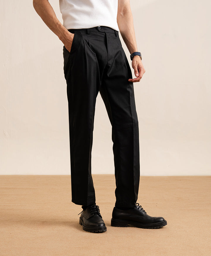 Black Dual Side Tab Ghurka Pants