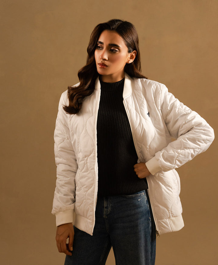 White Diamond Quilted Jacket (Women)