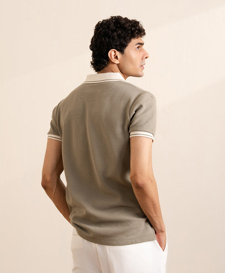 Sailor Olive Waffle Knit POLO