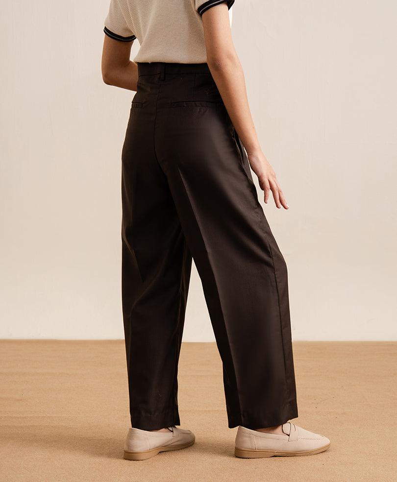 Brown Formal Wide Leg Pants (Women)