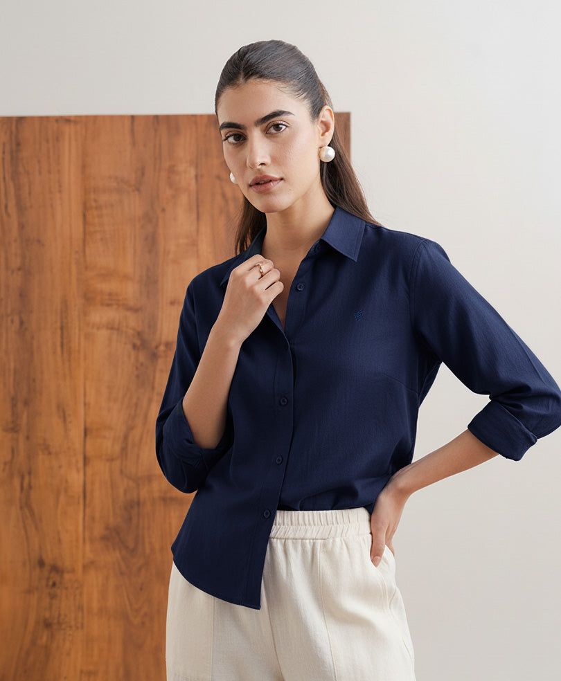 Crisp Navy Shirt (Women)