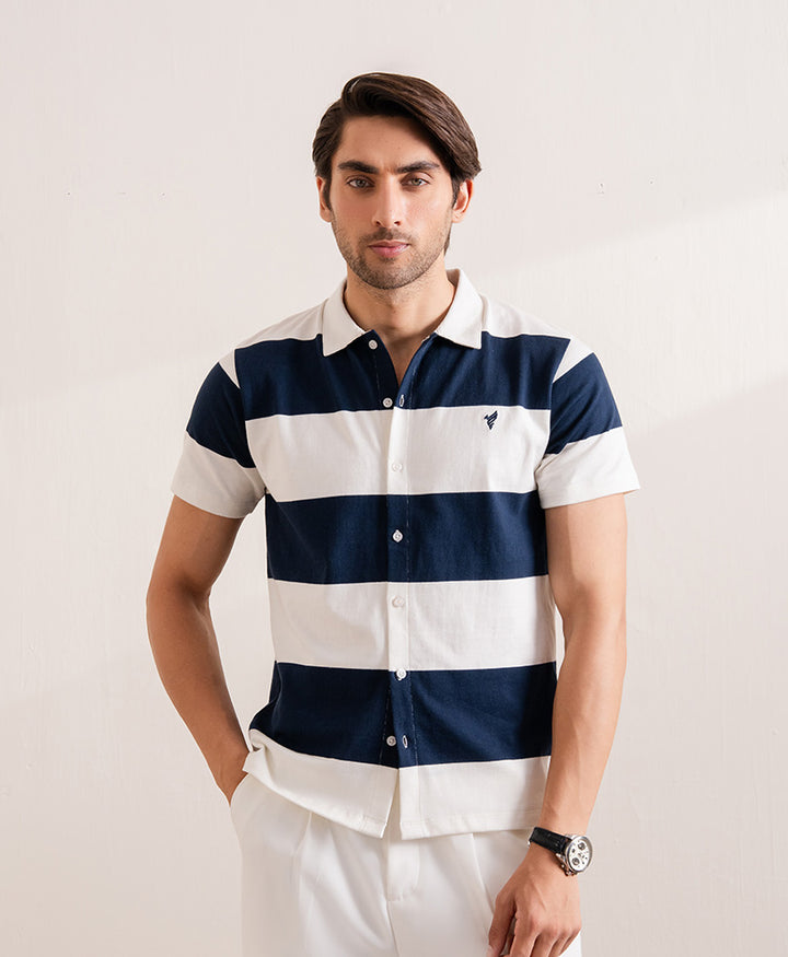 Navy Retro Striped Shirt