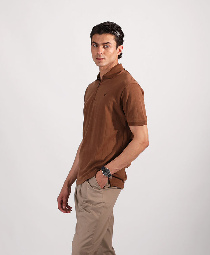 Toffee Drop Needle Zip POLO