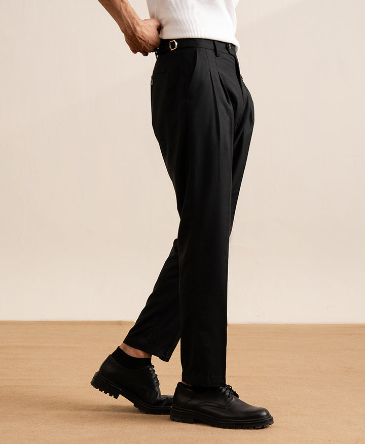 Black Dual Side Tab Ghurka Pants