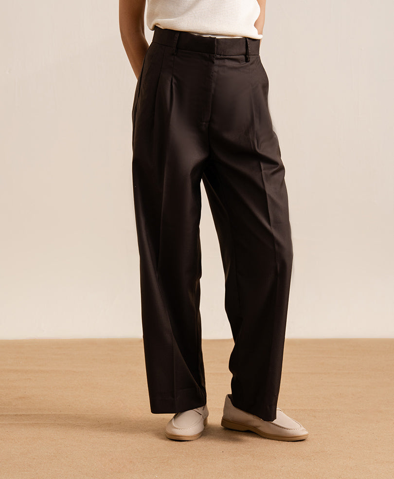 Brown Formal Wide Leg Pants (Women)
