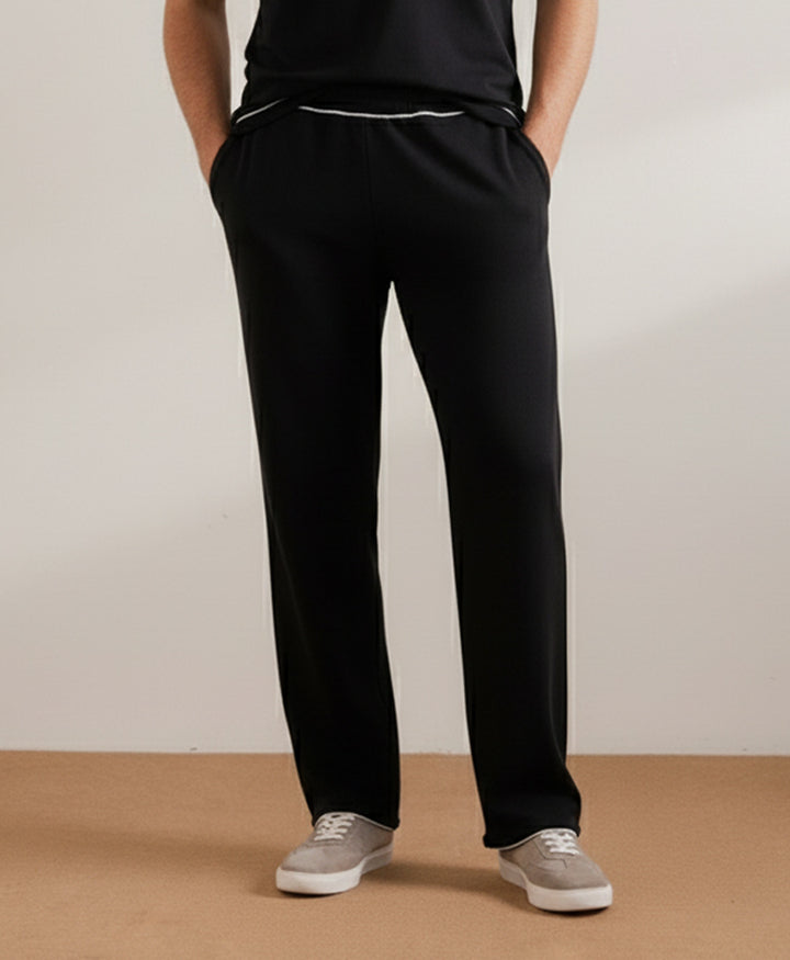 Black Waffle Knit Trouser