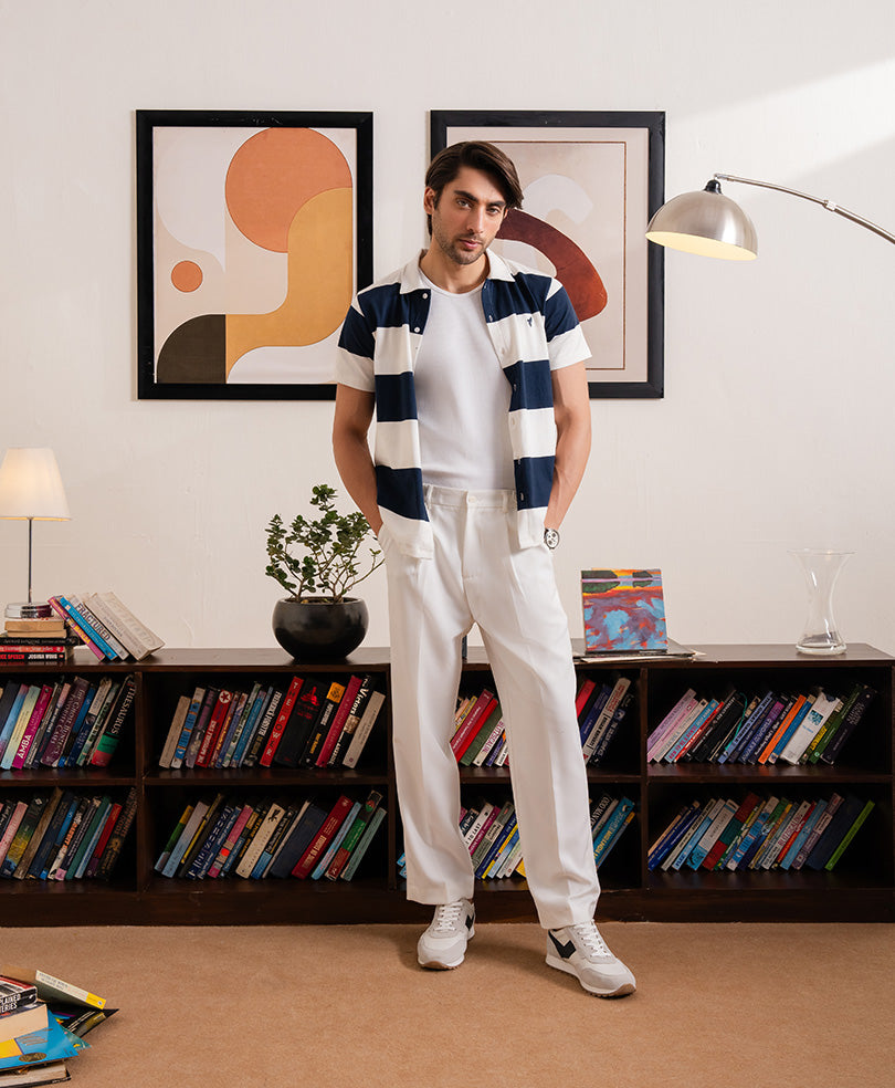 Navy Retro Striped Shirt