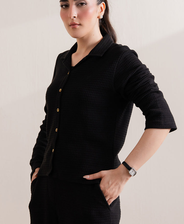 Black Modern Shirt Muse Co-Ord (Women)