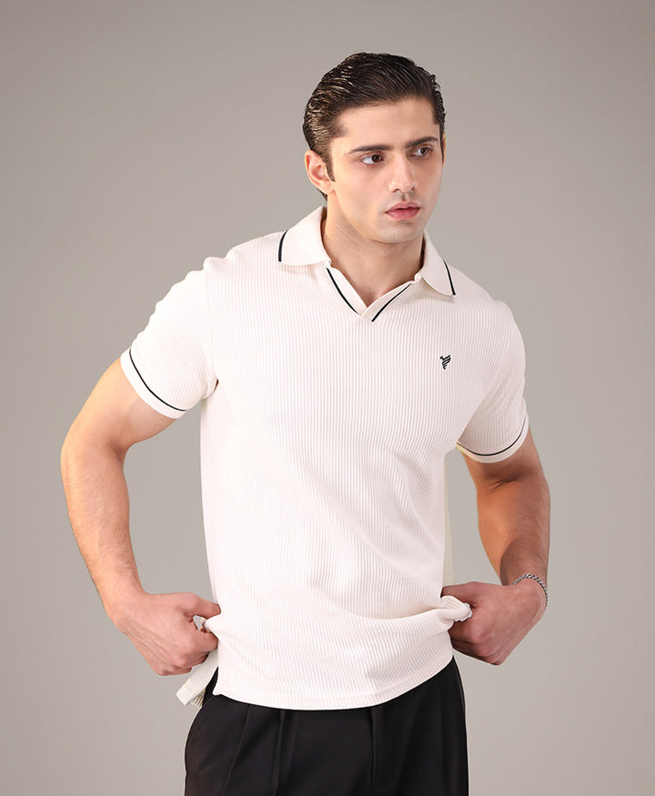 Cream French Knit POLO