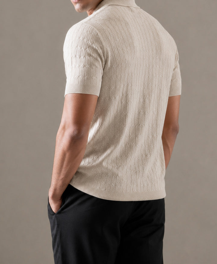 Oatmeal Cable knit POLO