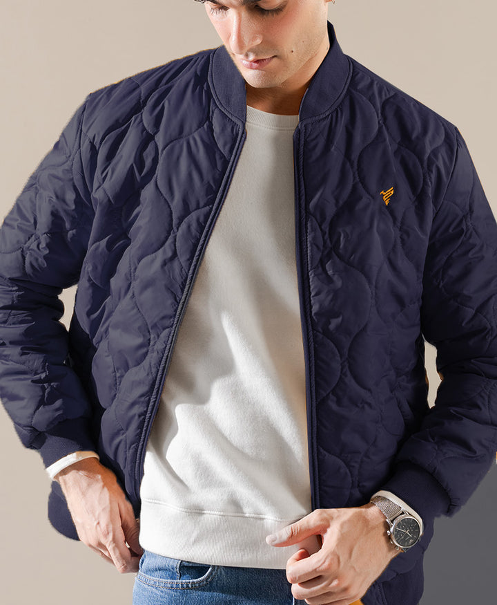 Navy Diamond Quilted Jacket