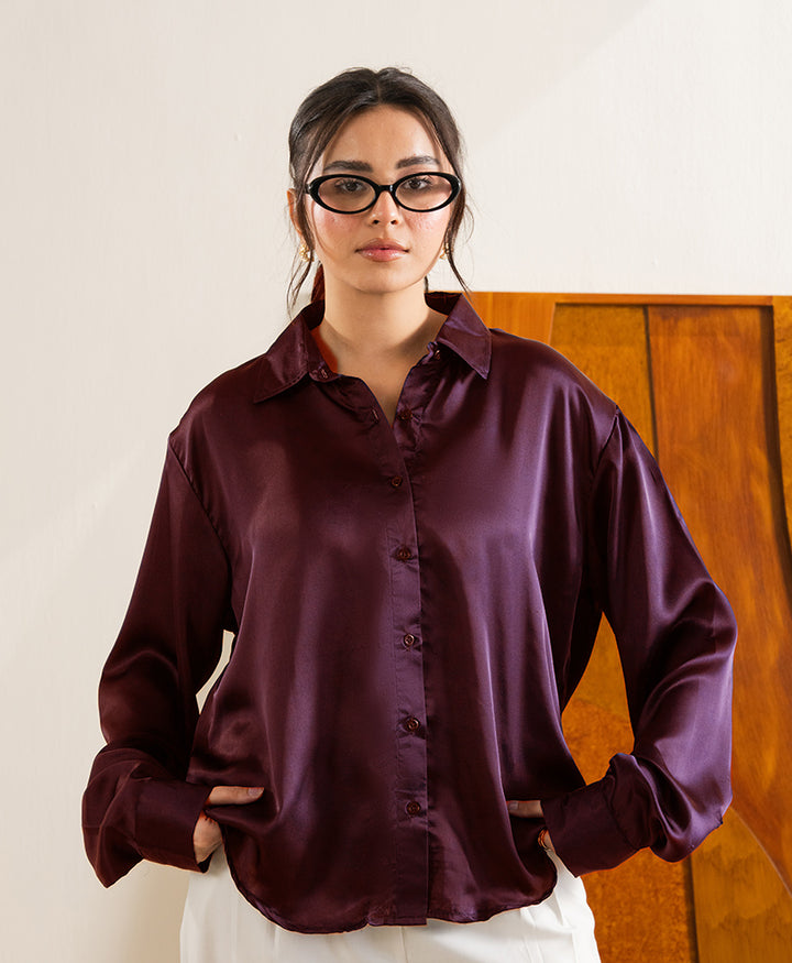 Maroon Silk Shirt (Women)
