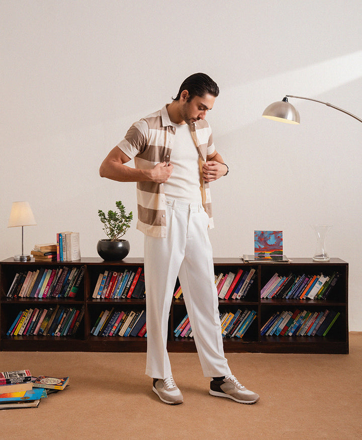 Camel Retro Striped Shirt