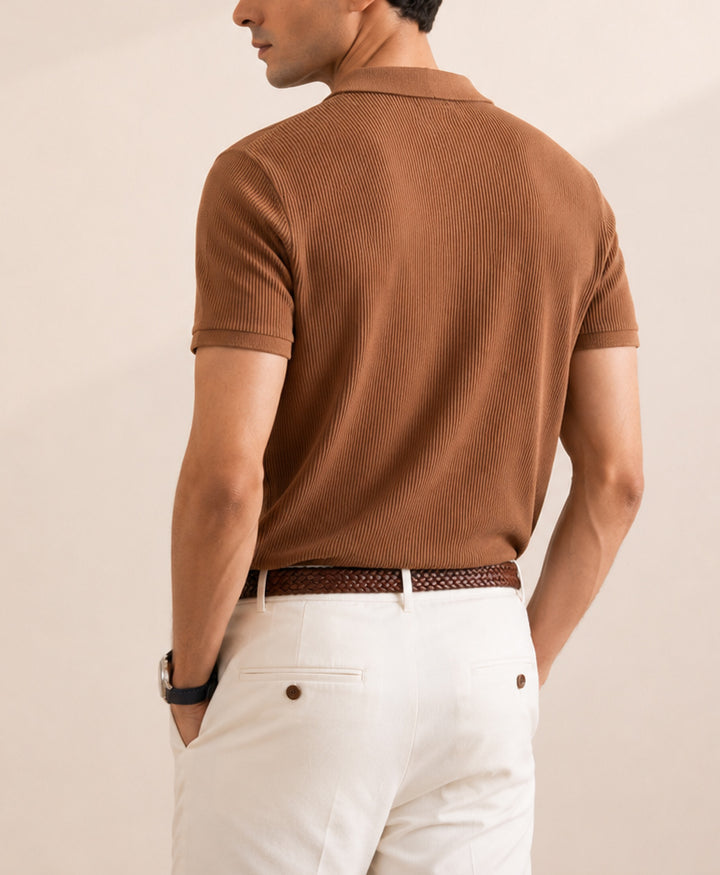 Toffee Waffle Zip POLO