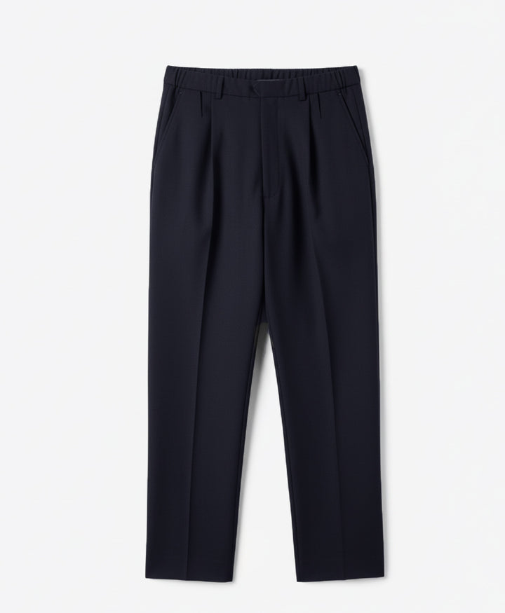 Navy Tailored Pleated Pants