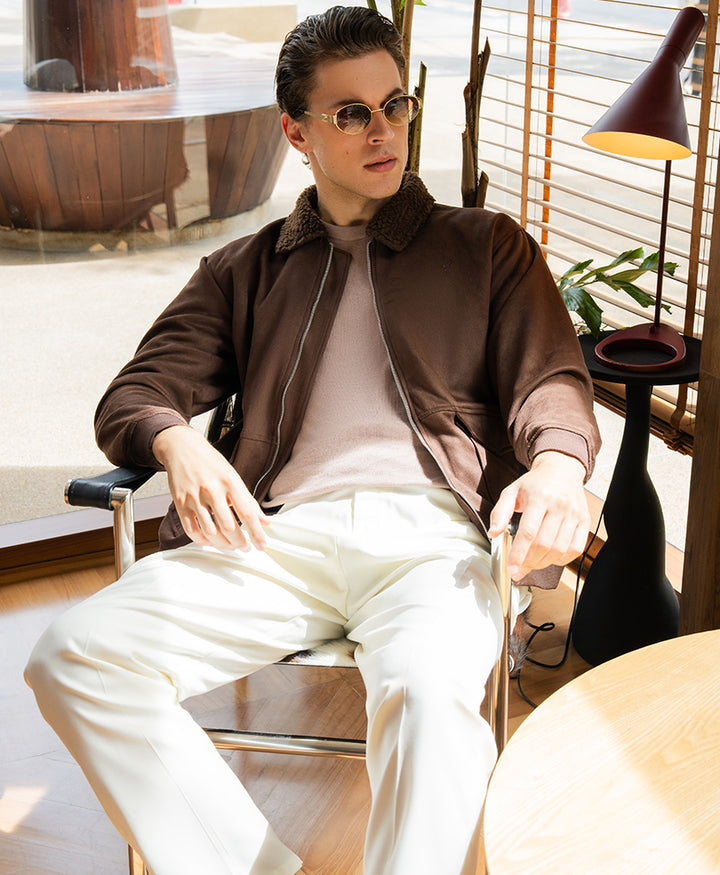 DK Brown Suede Aviator Jacket